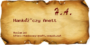 Hankóczy Anett névjegykártya